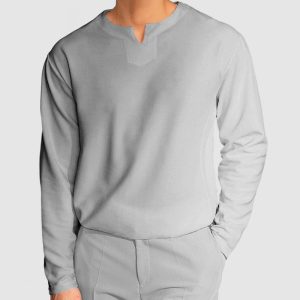 Gentleman's Simple V-Neck Cotton T-Shirt - Grey