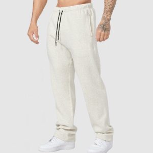 Men's Casual Straight Cotton Pants - Light Grey