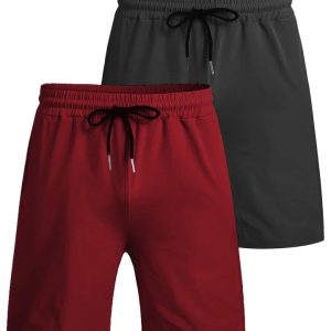 2-Pack Quick Dry Gym Shorts - Dark Grey&nbsp;/Wine Red
