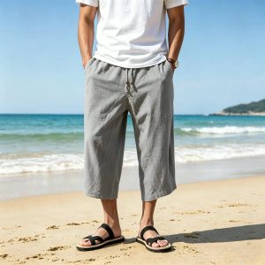 3/4 Shorts Casual Trousers - Grey