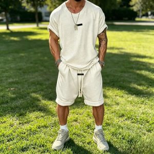 Athleisure Fusion T-Shirt Shorts Sets - White
