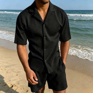 Coastal Chic Stripe Matching Sets - Black