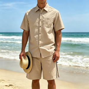 Cozy Cotton Shirt Sets - Beige