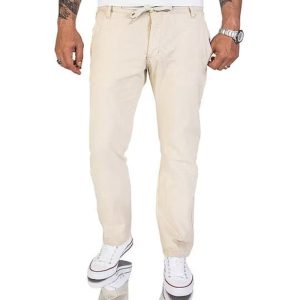 Men's Linen Trousers - Beige