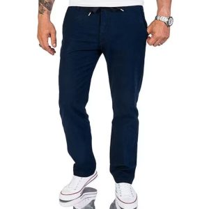 Men's Linen Trousers - Blue