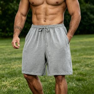 Men's Casual Simple Solid Color Comfortable Shorts - Gray