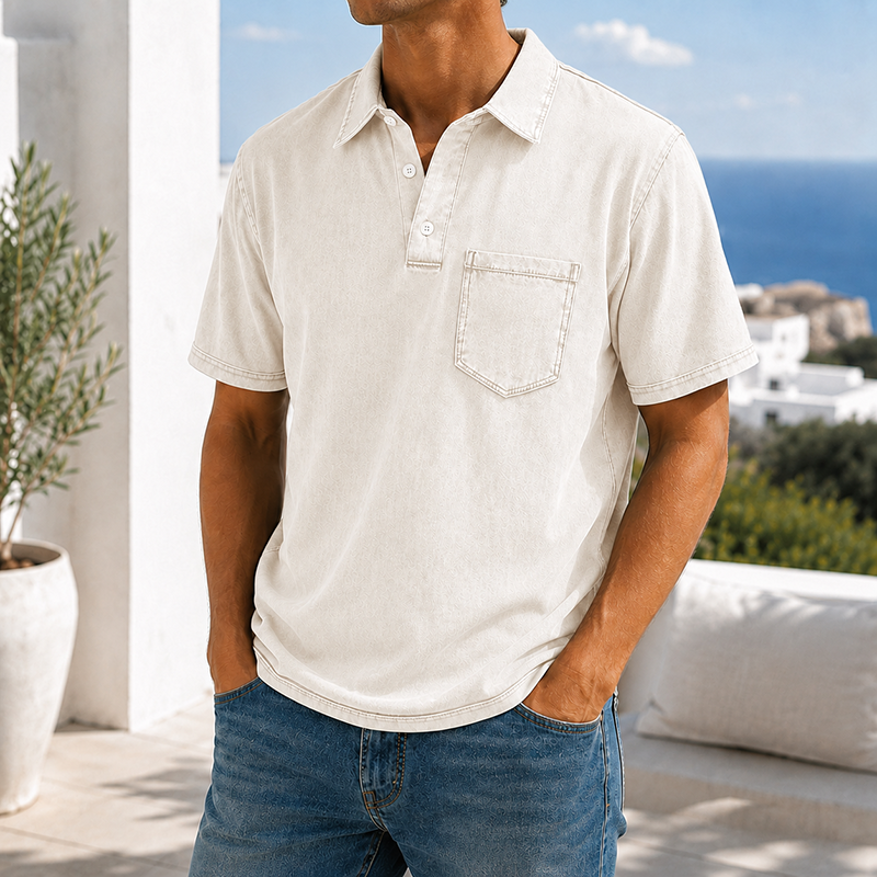 MivanityRetroEverydayLapelPocketCasualShortSleevePoloCream.png