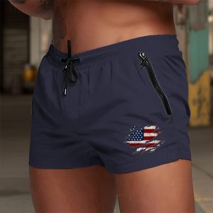 Men's Quick Dry Swim Trunks with Pockets - Navy Blue